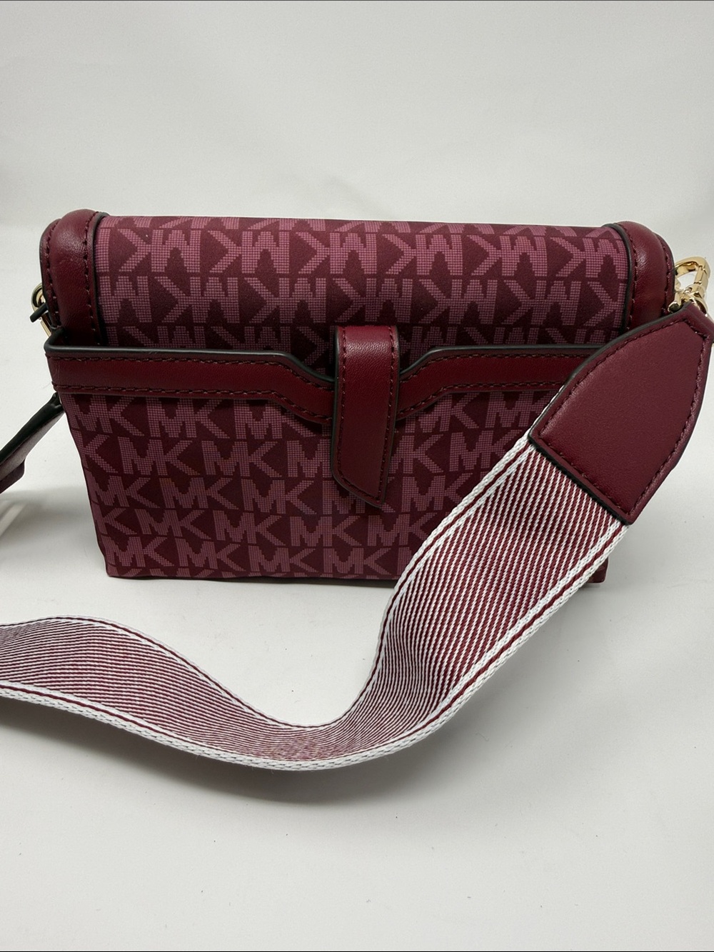 NWOT Michael Kors Logo Crossbody Bag in Plum/Magenta - Picture 6 of 9